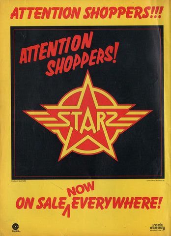 1978 Starz Attention Shoppers Capitol Records LP Promo Print Ad