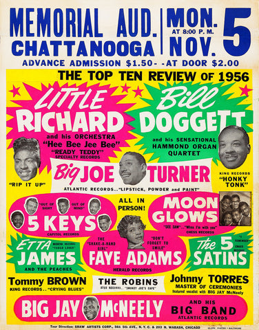 1956 Little Richard Top Ten review Show 13 x 17 Inch Reproduction Concert Memorabilia Poster