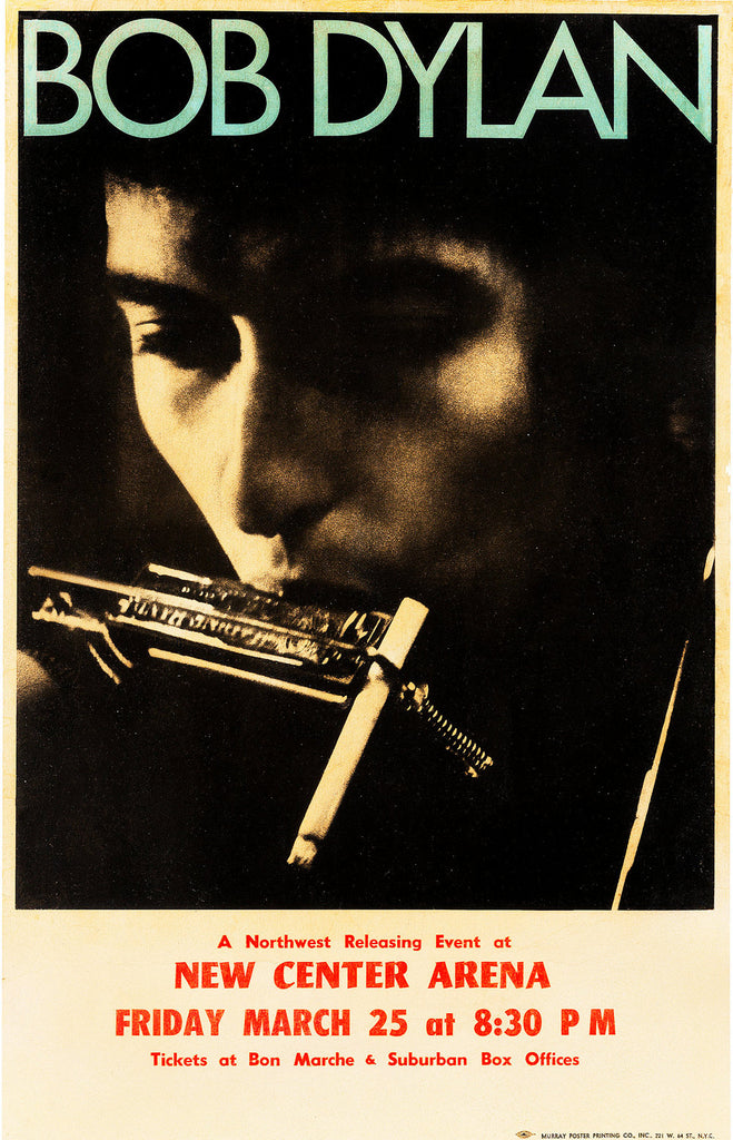 Copy of 1966 Bob Dylan w/ The Hawks (The Band) Seattle WA 13 x 17 Inch Reproduction Concert Memorabilia Poster