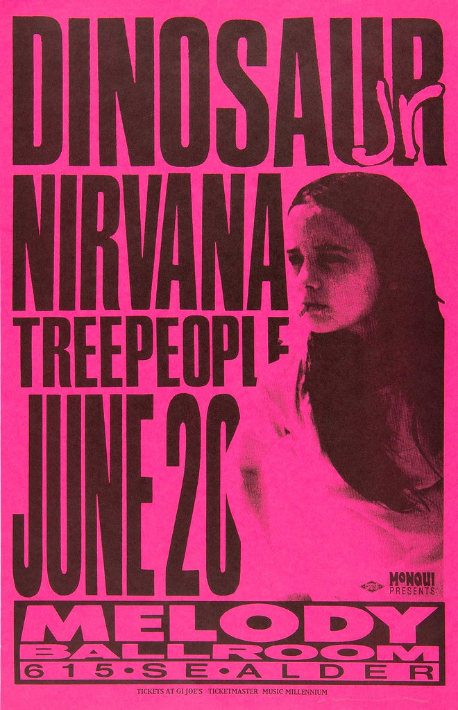 Copy of 1991 Dinosaur Jr. & Nirvana 13 x 17 Inch Reproduction Concert Memorabilia Poster