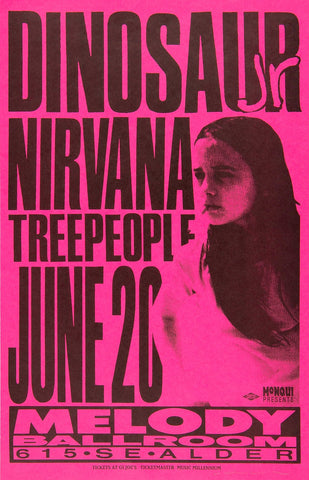 Copy of 1991 Dinosaur Jr. & Nirvana 13 x 17 Inch Reproduction Concert Memorabilia Poster