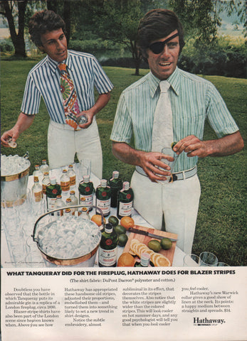 1971 Vintage HATHAWAY Blazer Stripe Shirts Men's Clothing Print Ad