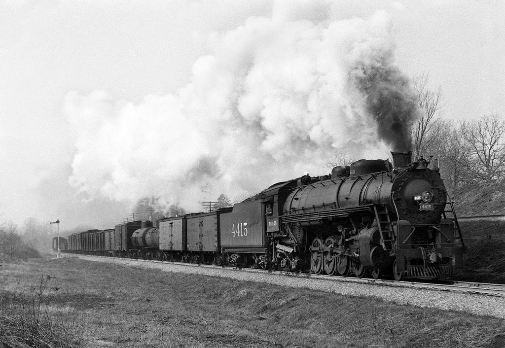 1943 Frisco Railroad 4-8-2 #4415 Kirkwood Missouri 13 x19 Reproduction Railroad Poster