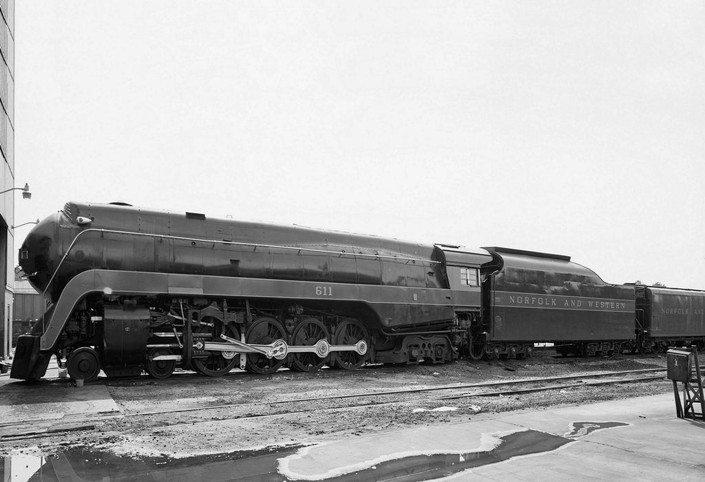 1940s Norfolk & Western Railroad Locomotive #611 13 x 19 Reproduction Railroad Poster