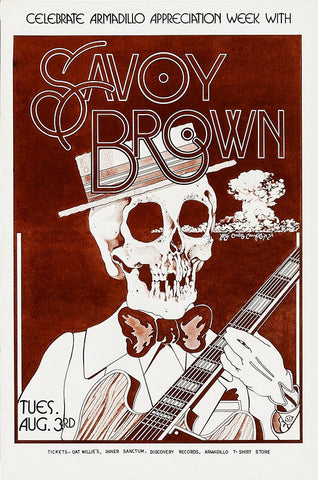 1976 Savoy Brown Armadillo World Headquarters 13 x 17 Inch Reproduction Concert Memorabilia Poster