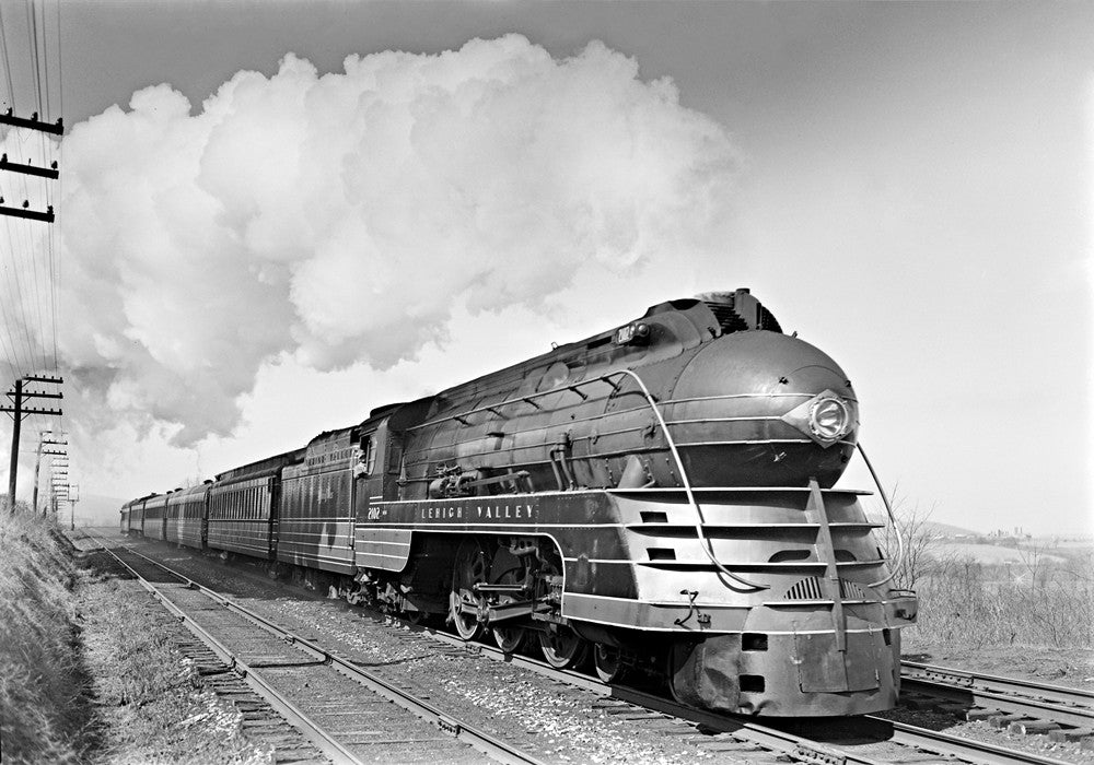 1941 Lehigh Valley RR #2012 Bloomsbury NJ 13 x 19 Reproduction Railroad Poster