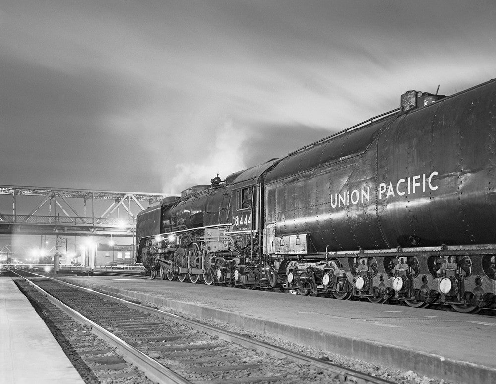 1970 Union Pacific #8444 Denver CO Night 13 x 19 Reproduction Railroad Poster