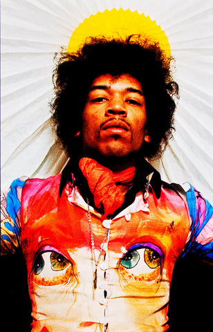 1960s Jimi Hendrix 13 x 17 Inch Reproduction Personality Memorabilia Poster