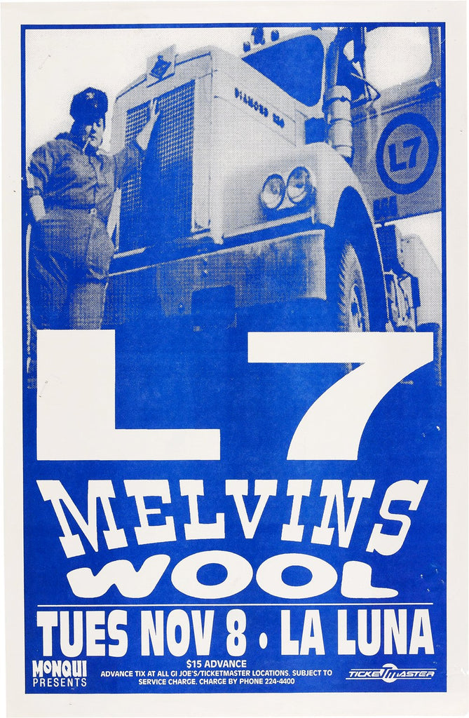 1994 L7 & Melvins La Luna 13 x 17 Inch Reproduction Concert Memorabilia Poster