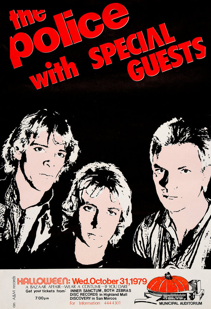 1979 Police Halloween Show Austin TX 13 x 17 Inch Reproduction Concert Memorabilia Poster