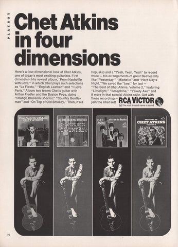 1966 Vintage Chet Atkins In 4 Dimensions RCA Victor Record Promo Print Ad