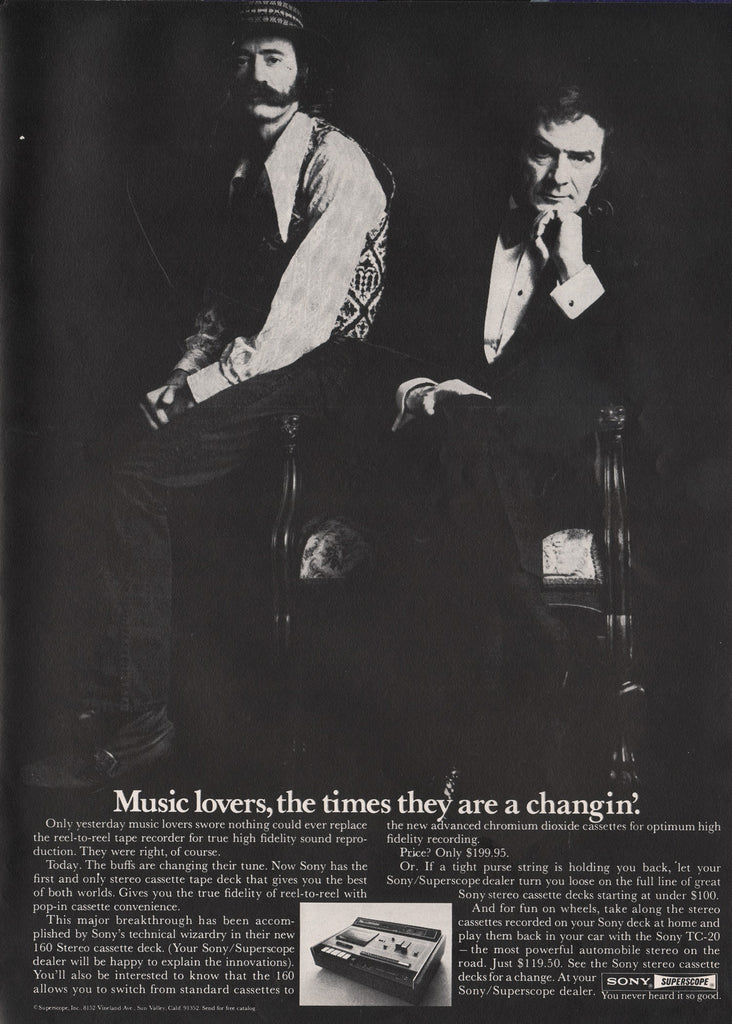 1971 Vintage SONY Superscope 160 Stereo cassette Deck Hi-Fi Equipment Print Ad
