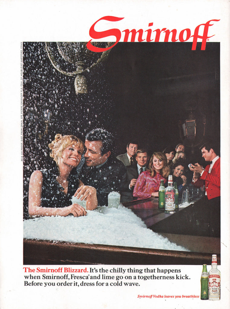 1968 Vintage SMIRNOFF Vodka Blizzard Distillery Print Ad