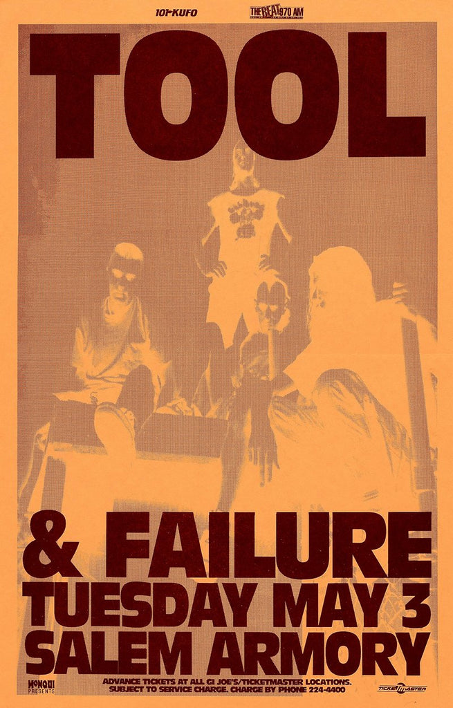 1995 Tool Salem Armory 13 x 17 Inch Reproduction Concert Memorabilia Poster