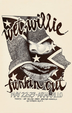 1974 Wet Willie Armadillo Head Quarters 13 x 17 Inch Reproduction Concert Memorabilia Poster