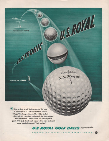 1952 U.S. Royal Golf Ball Golfing Accessories Sports Print Ad