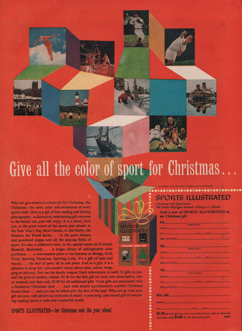1958 SPORTS ILLUSTRATED Magazine Color Of Sport Subscription Print Ads
