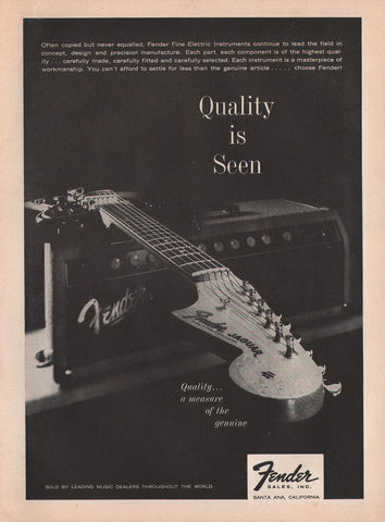 1962 Fender Jaguar Electric Guitar & Amp Musical Instrument Equipment Print Ad