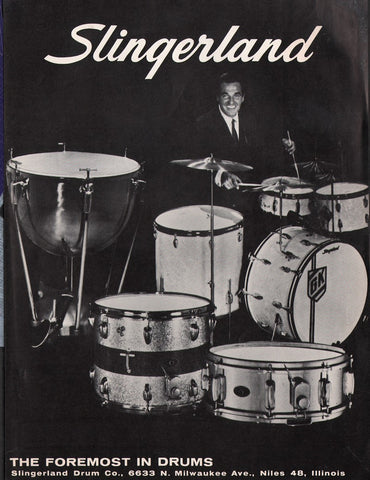 1962 Drummer Gene Krupa Slingerland Musical Instrument Print Ad
