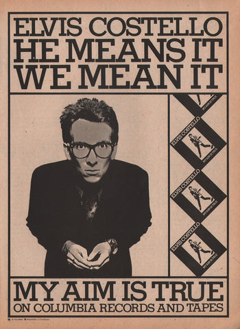 1978 Elvis Costello Columbia Records LP Promo Print Ad