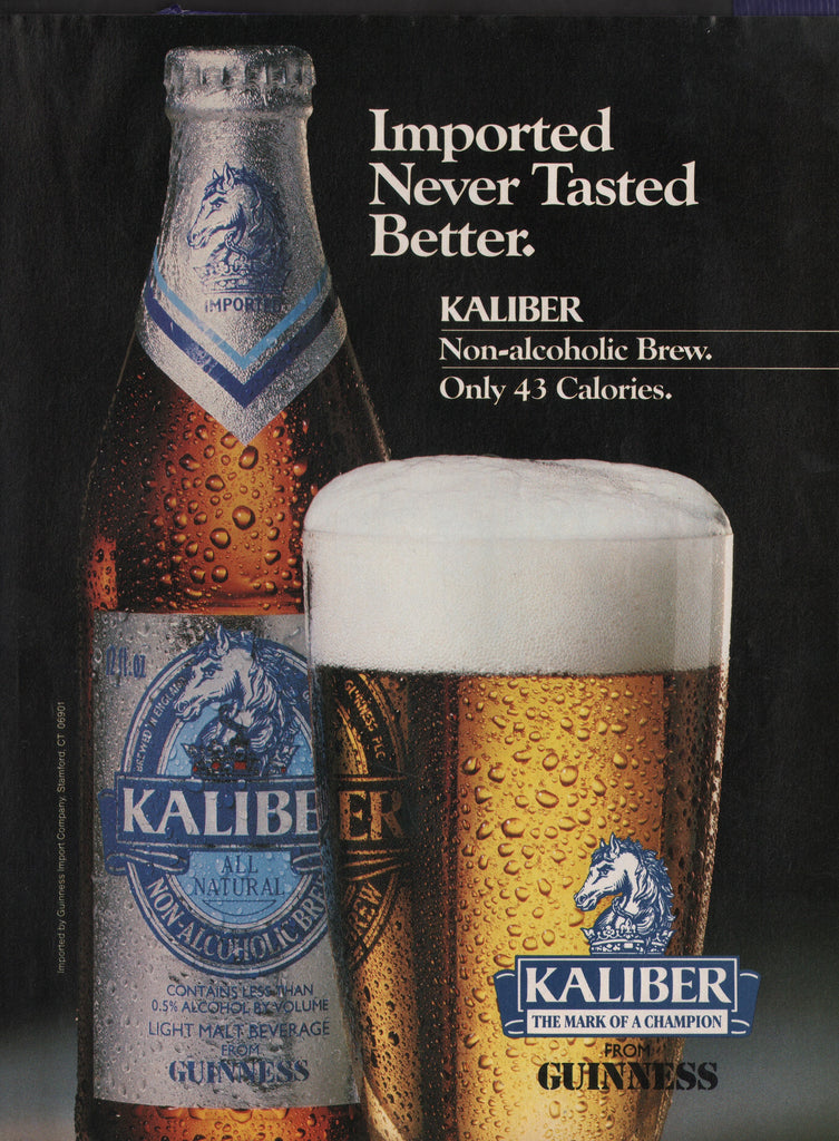1986 Vintage GUINNESS Kaliber Non-Alcoholic Malt Brew Print Ad