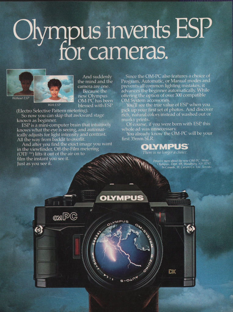 1986 Vintage OLYMPUS OM-PC 50mm Camera & Lens Accessories Print Ad