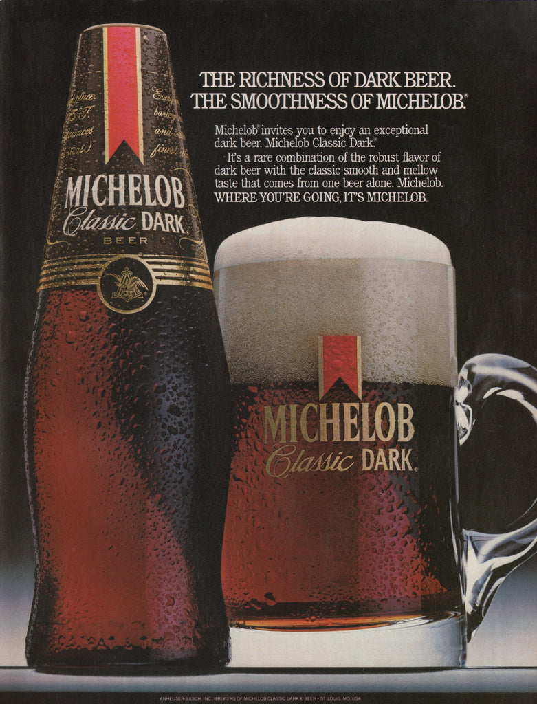 1986 Vintage MICHELOB Classic Dark Beer Breweriana Print Ad
