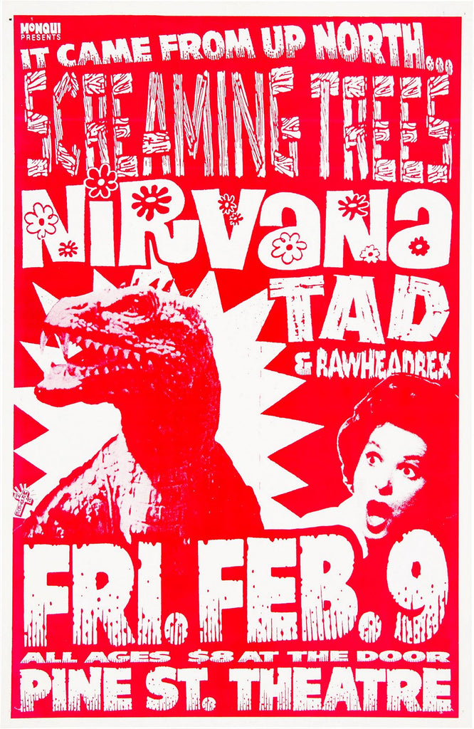 Copy of 1990 Nirvana & Screaming Trees Pine St Theater 13 x 17 Inch Reproduction Concert Memorabilia Poster
