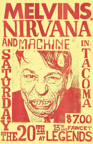 1990 Nirvana & Melvins Tacoma WA 13 x 17 Inch Reproduction Concert Memorabilia Poster