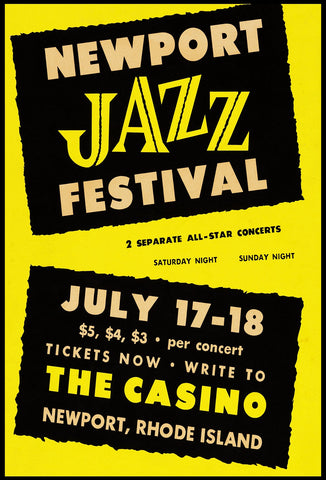 1954 Newport Jazz Festival Billie Holiday 13 x 17 Inch Reproduction Concert Memorabilia Poster