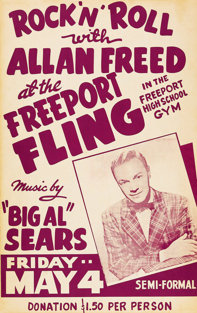 1958 Allan freed Rock & Roll Show Freeport 13 x 17 Inch Reproduction Concert Memorabilia Poster
