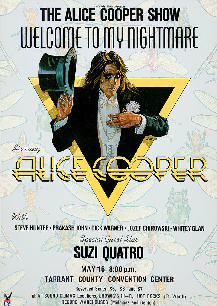 1975 Alice Cooper Welcome To My Nightmare 13 x 17 Inch Reproduction Concert Memorabilia Poster