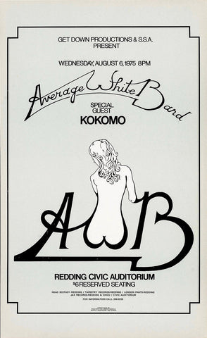 1975 Average White Band 13 x 17 Inch Reproduction Concert Memorabilia Poster