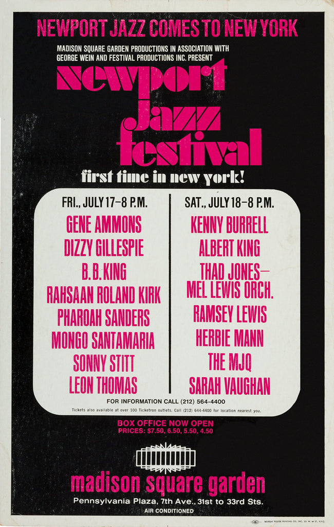1970 Newport Jazz Festival NYC 13 x 17 Inch Reproduction Concert Memorabilia Poster