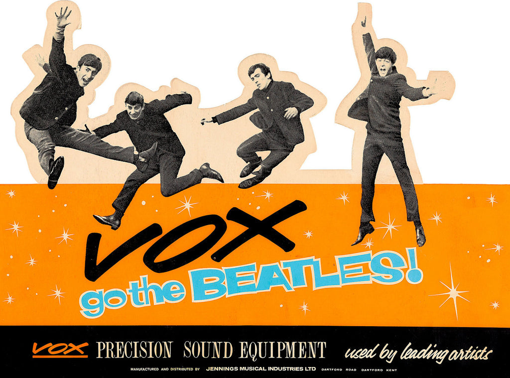1963-64 Beatles Vox Amplifiers Stand-Up Advertisement 13 x 17 Inch Reproduction Promo Memorabilia Poster