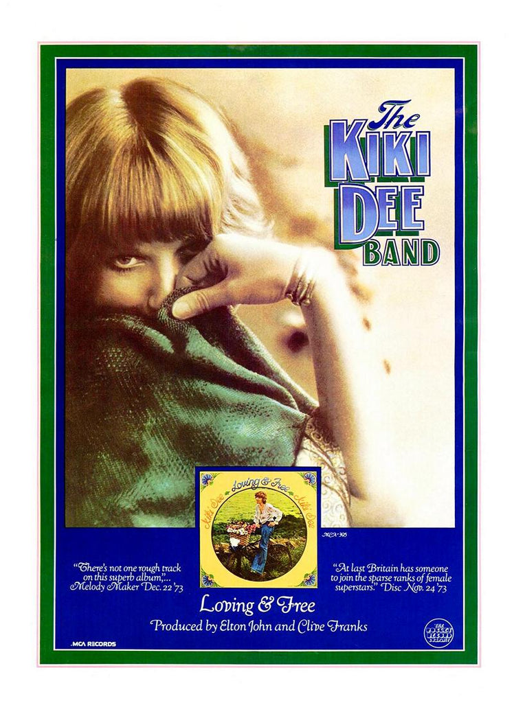 1974 Kiki Dee Band Loving & Free LP 13 x 17 Inch Reproduction Record Promo Memorabilia Poster