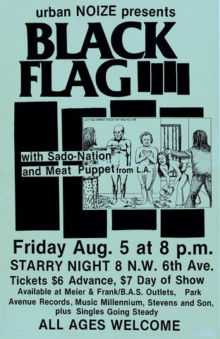 1983 Black Flag Starry Night 13 x 17 Inch Reproduction Concert Memorabilia Poster