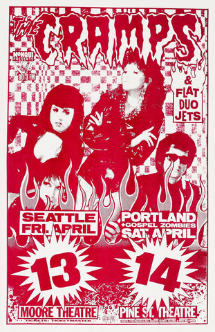 1990 Cramps Seattle WA /Portland OR 13 x 17 Inch Reproduction Concert Memorabilia Poster