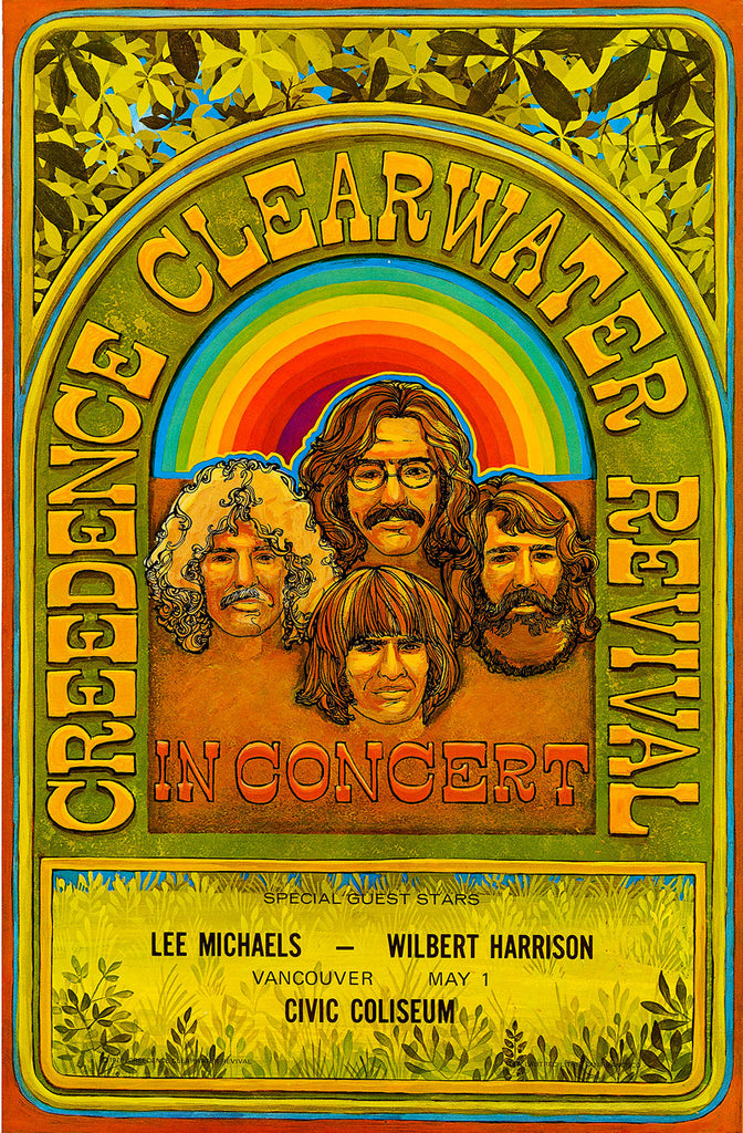 1970 Creedence Clearwater Revival Vancouver BC 13 x 17 Inch Reproduction Concert Memorabilia Poster