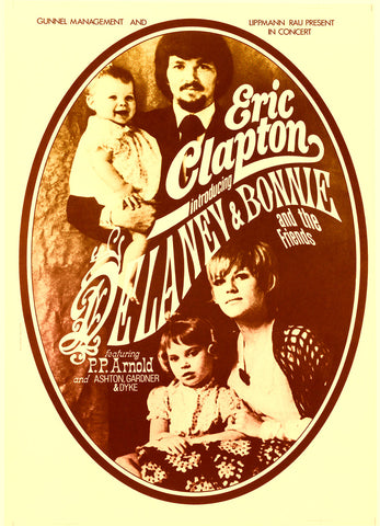 1969 Eric Clapton & Delaney & Bonnie & Friends Germany 13 x 17 Inch Reproduction Concert Memorabilia Poster
