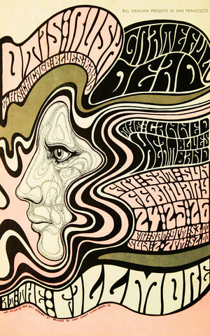1967 Grateful Dead Fillmore west 13 x 17 Inch Reproduction Concert Memorabilia Poster