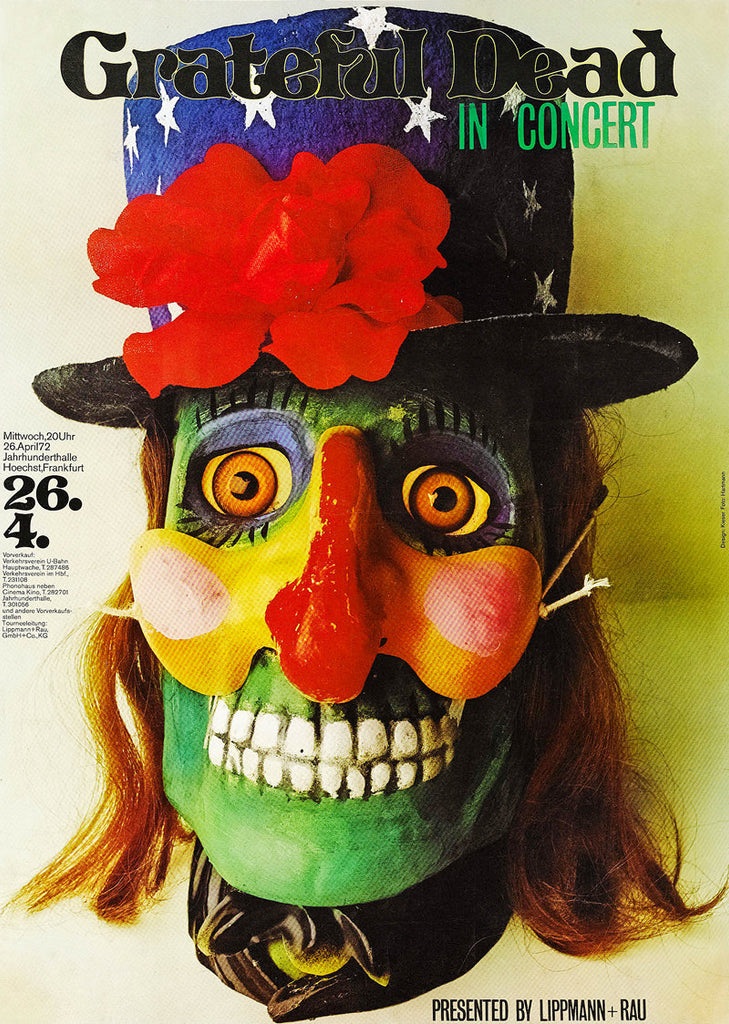 1972 Grateful Dead Frankfurt Germany 13 x 17 Inch Reproduction Concert Memorabilia Poster.