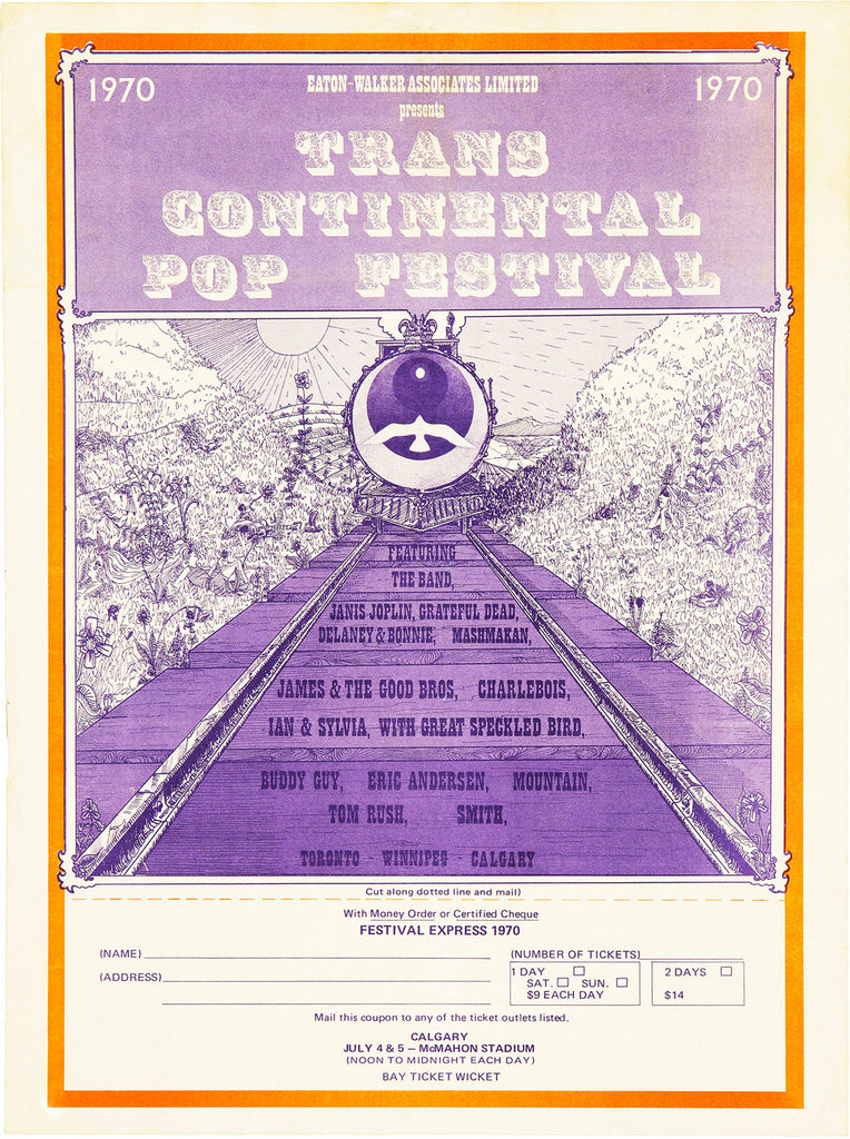 1970 Grateful Dead & Janis Joplin Festival Express 13 x 17 Inch Reproduction Concert Memorabilia Poster