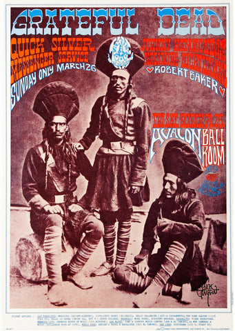1967 Grateful Dead Avalon Ballroom 13 x 17 Inch Reproduction Concert Memorabilia Poster