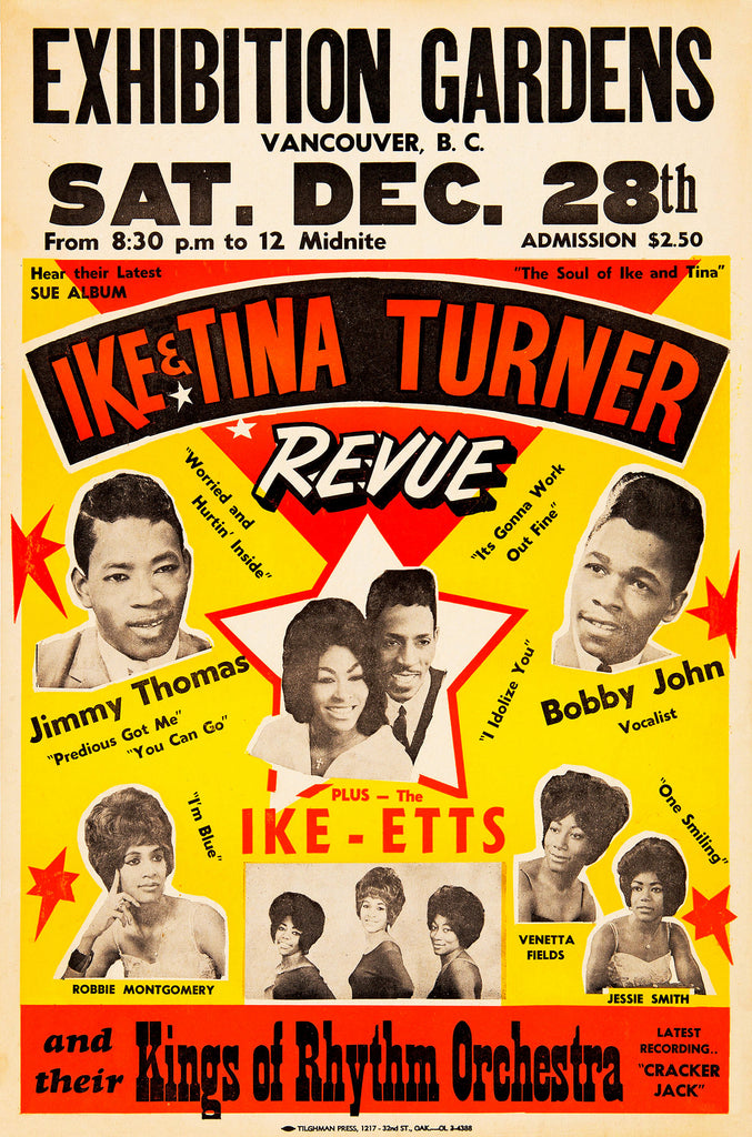 1963 Ike & Tina Turner Revue Vancouver BC 13 x 17 Inch Reproduction Concert Memorabilia Poster