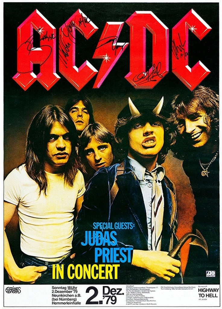 1979 AC/DC & Judas Priest Nurnberg Germany 13 x 17 Inch Reproduction Concert Memorabilia Poster