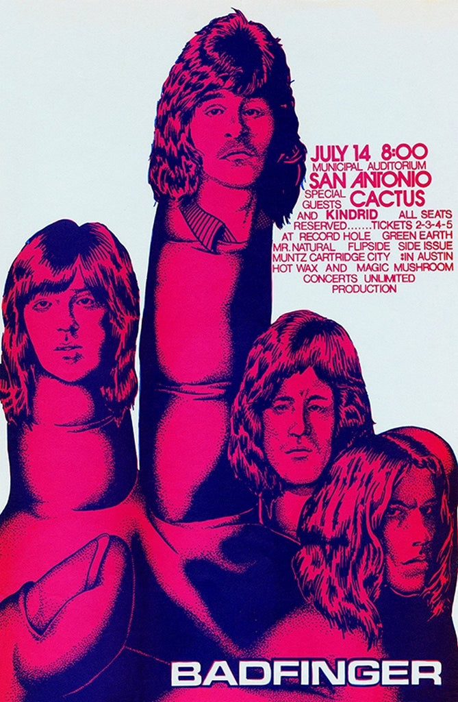 1972 Badfinger & Cactus San Antonio TX 13 x 17 Inch Reproduction Concert Memorabilia Poster