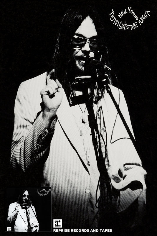 1975 Neil Young Tonight's The Night LP 13 x 17 Inch Reproduction Record Promo Memorabilia Poster
