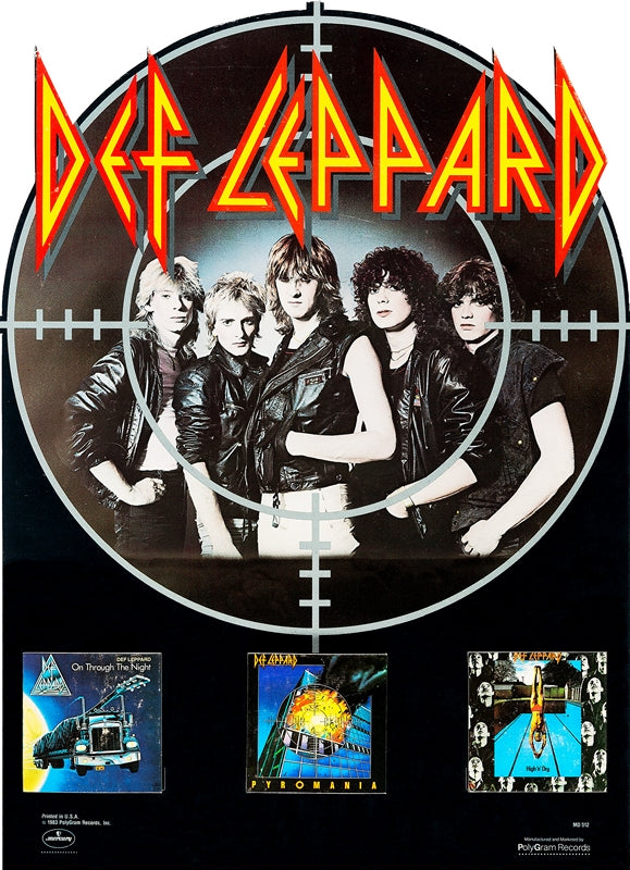 1983 Def Leppard Promo Display 13 x 17 Inch Reproduction Record Promo Memorabilia Poster