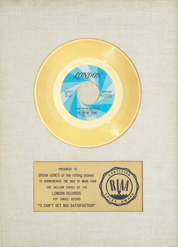1965 Rolling Stones Paint It Black 13 x 17 Inch Reproduction Record Award Promo Memorabilia Poster